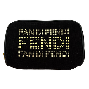 SOLD. NEW FENDI Fan Di Fendi Perfume Black
Gold Lettering Cosmetic Bag